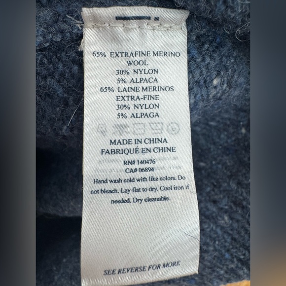 Faherty Heathered Blue Crewneck Sweater Mens XS - Picture 4 of 9